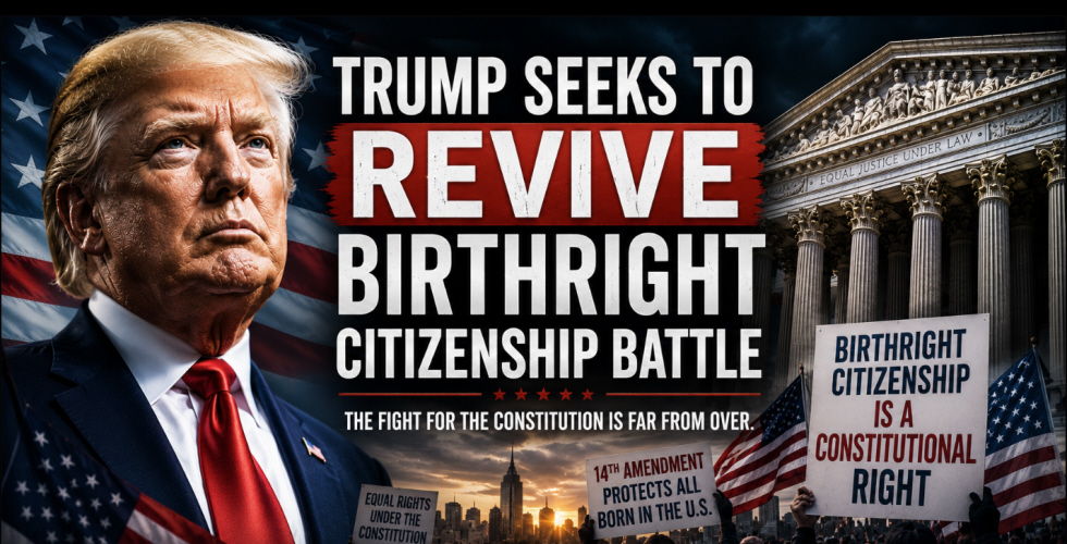 Trump Seeks To Revive Birthright Citizenship Battle